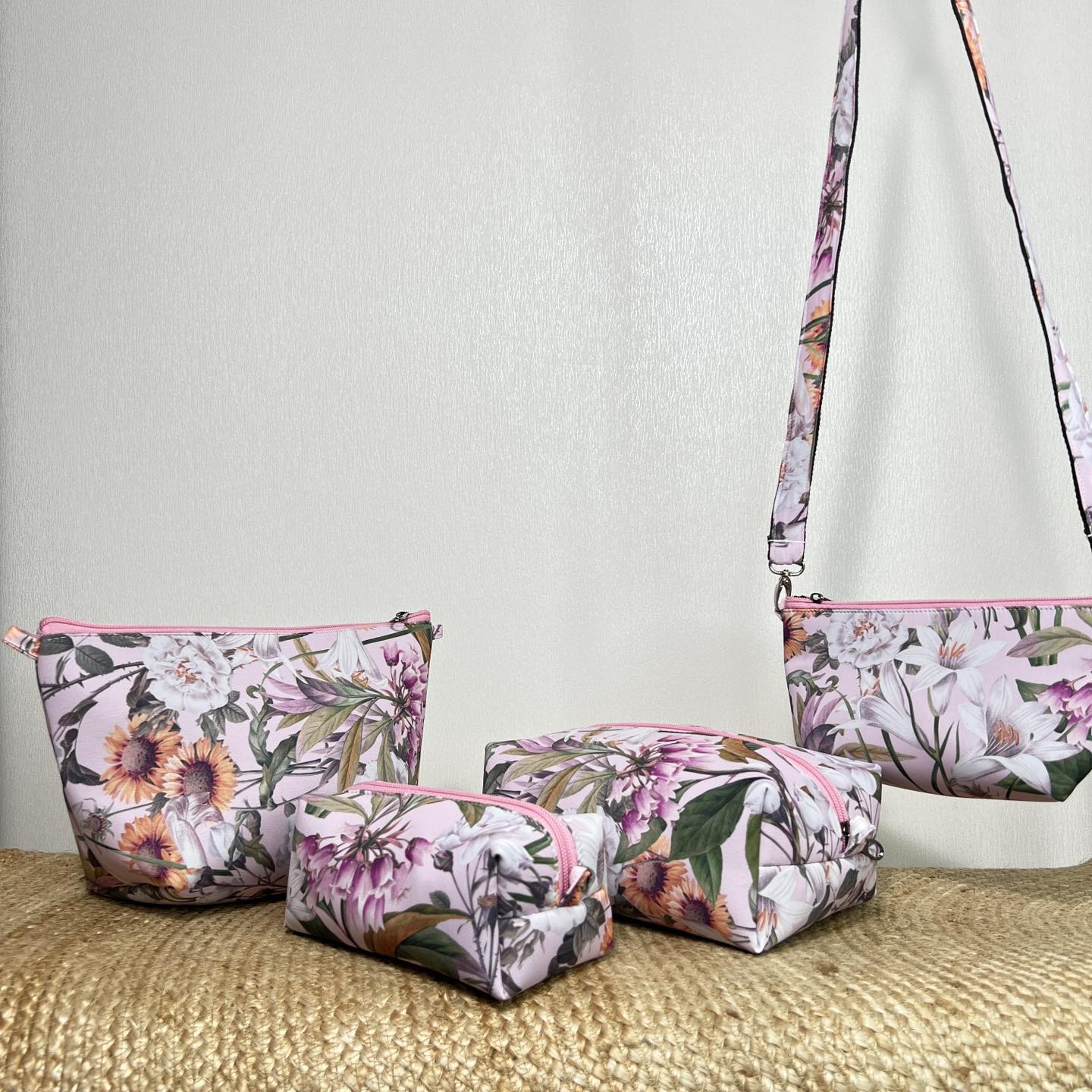 PINK FLORAL CONVERTIBLE POUCH