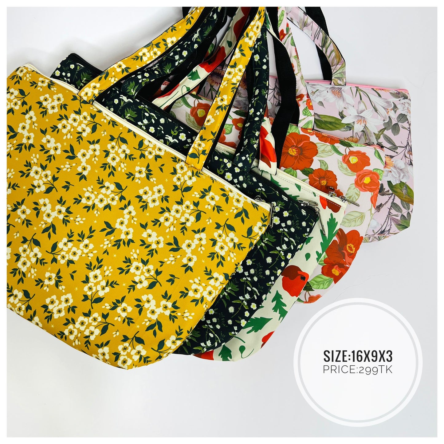 PINK FLORAL TOTE BAG