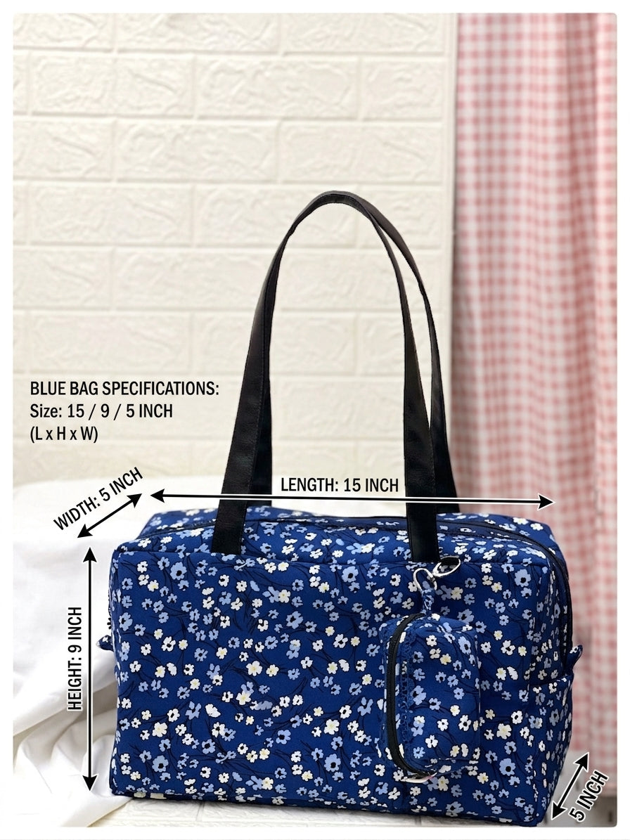 BLUE FLORAL PABLO TOTE