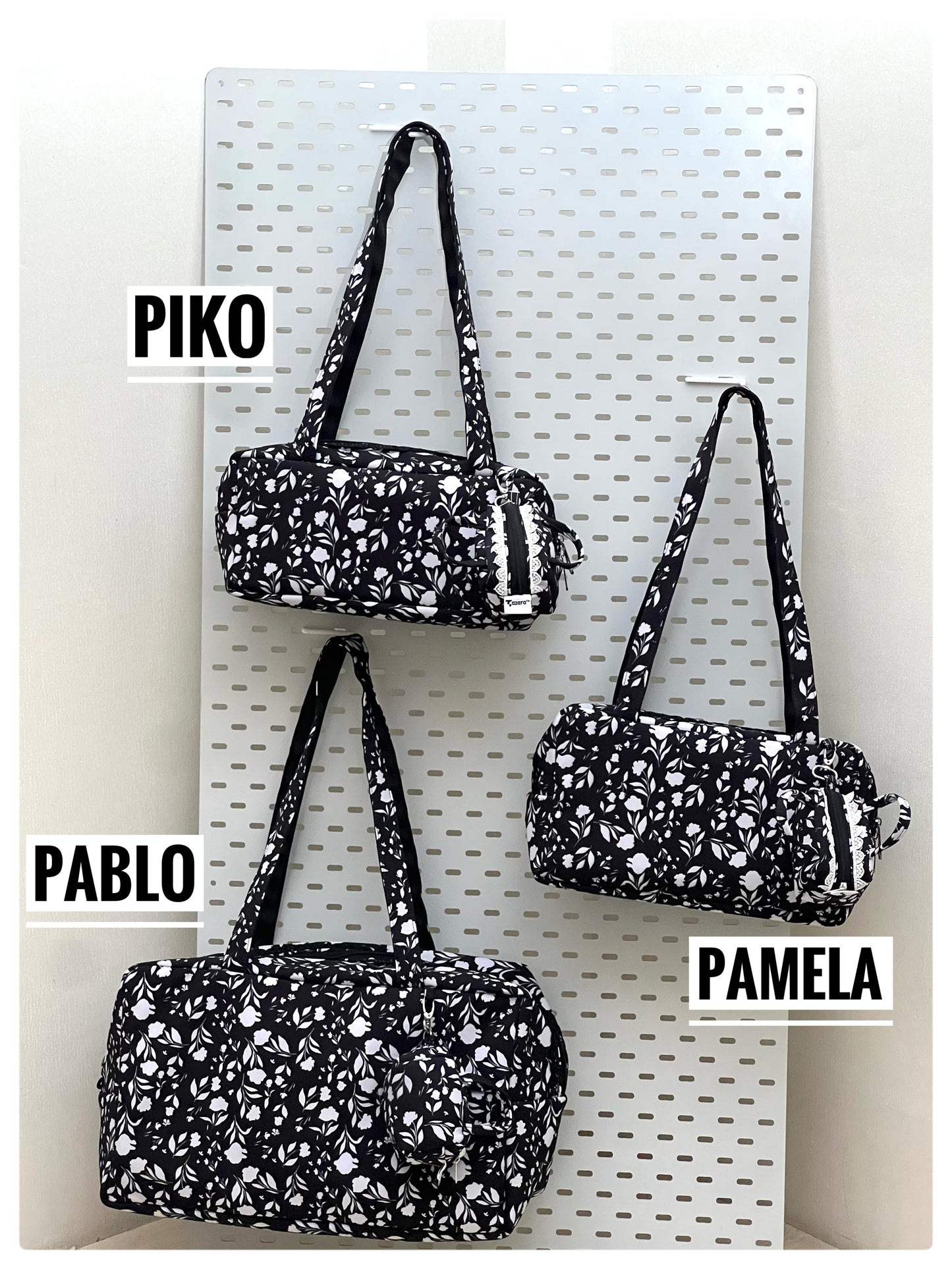 Black Floral Pamela Tote