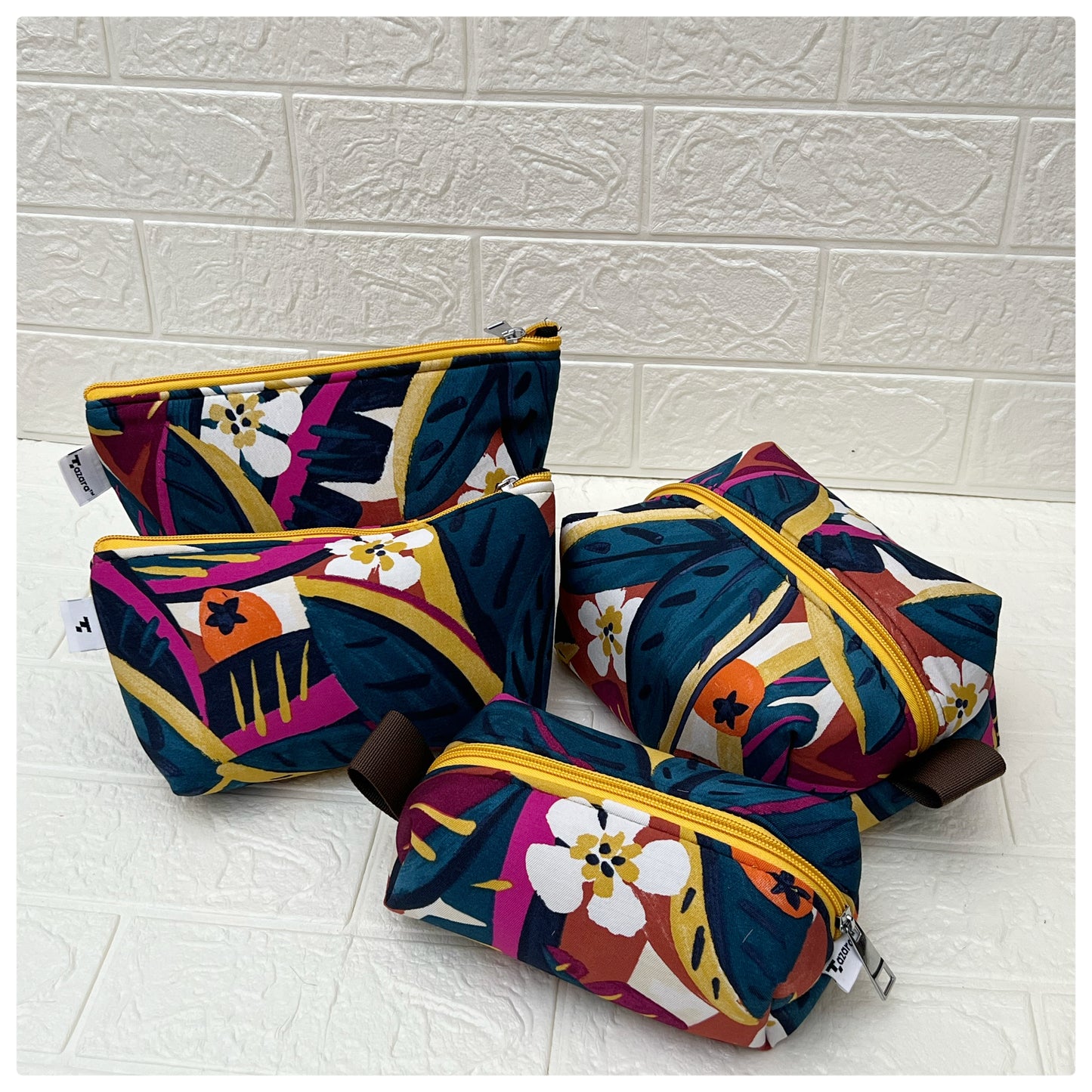 YELLOW TEAL POUCHES