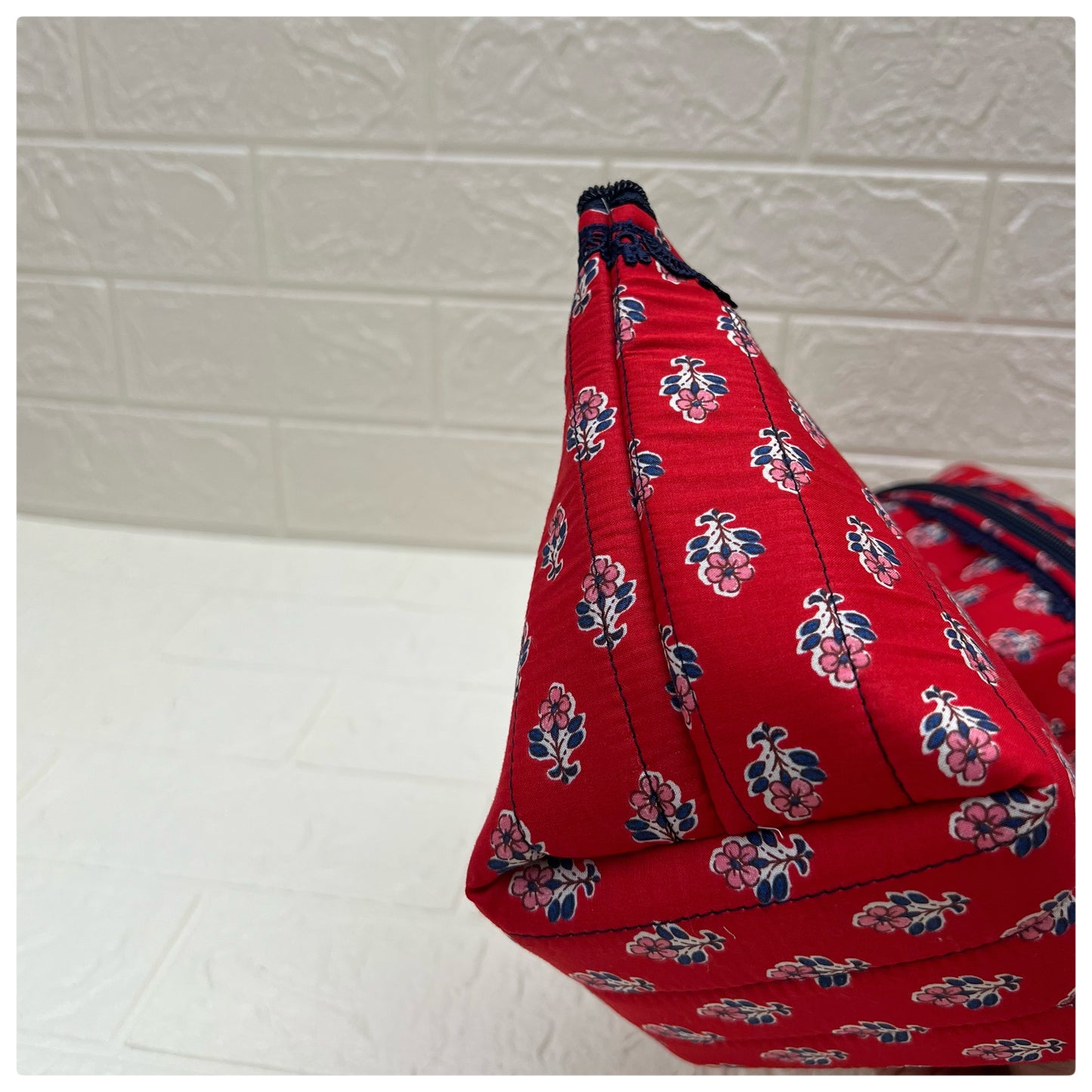 RED JOYPURI QUILTED POUCH