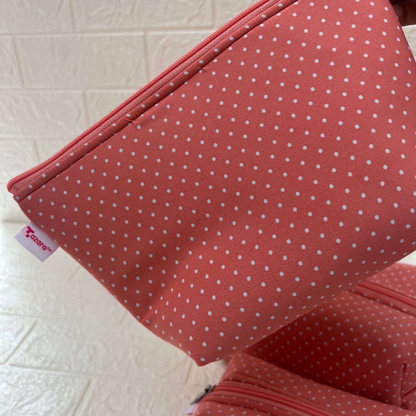 PEACH POLKA POUCHES