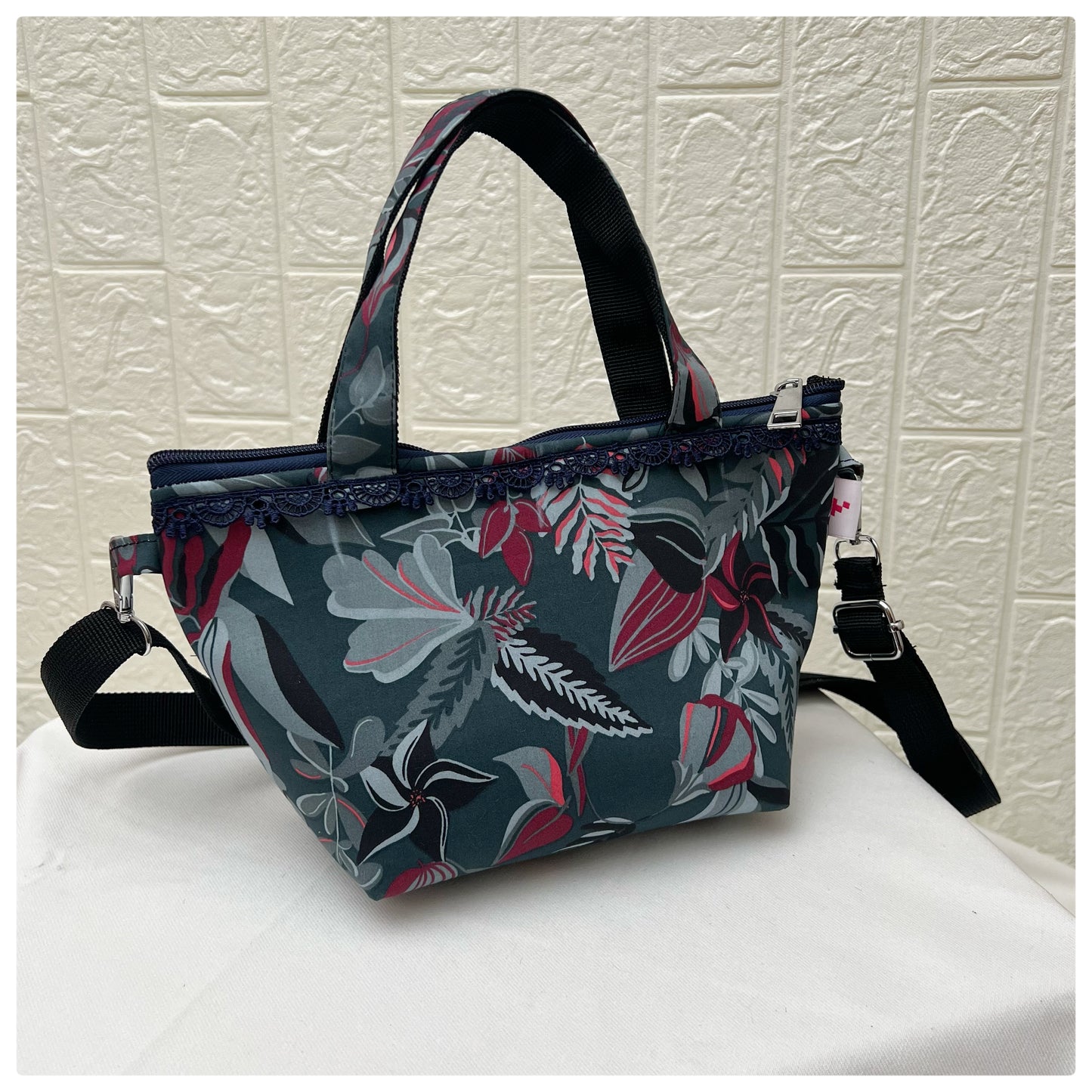 TEAL FLORAL CROSSBODY BAG