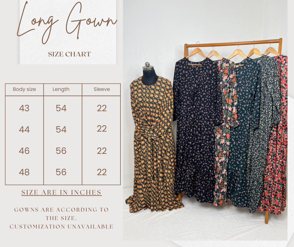 Red Black Floral Long Gown