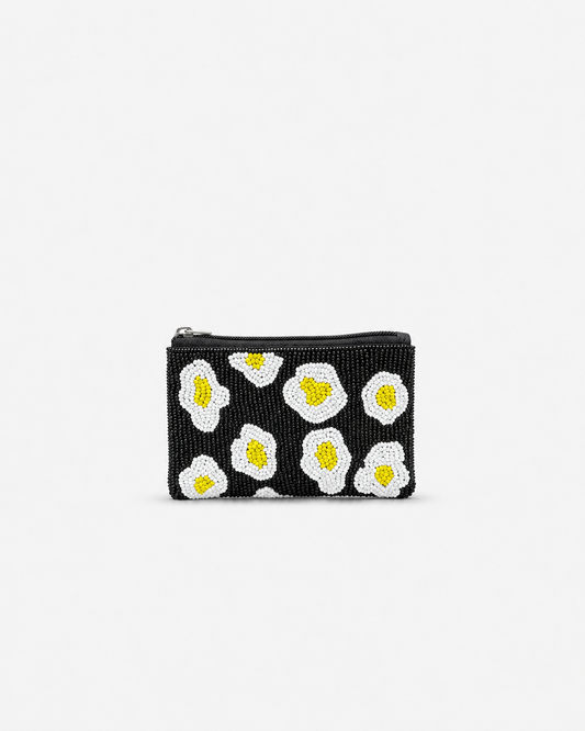 EGG POACH BEADED COIN POUCH
