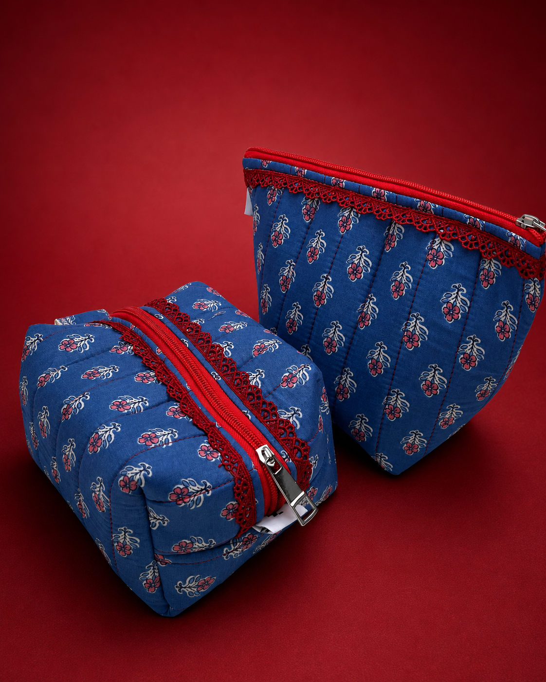 BLUE JOYPURI QUILTED POUCH