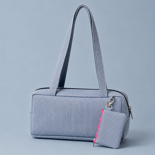 BLUE STRIPE PIKO TOTE