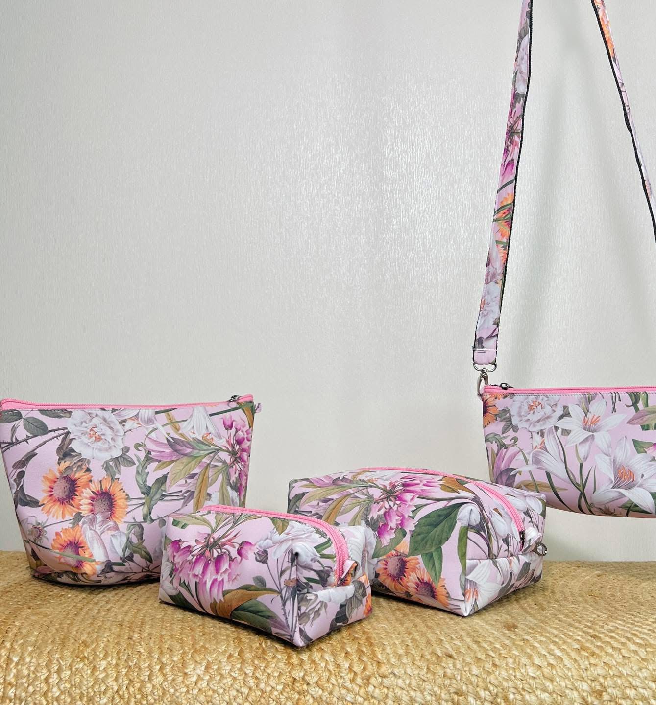 PINK FLORAL CONVERTIBLE POUCH