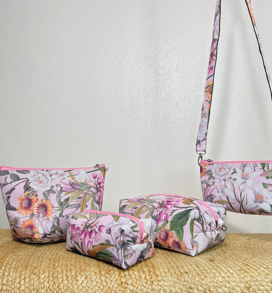 PINK FLORAL CONVERTIBLE POUCH
