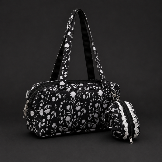 Black Floral Piko Tote