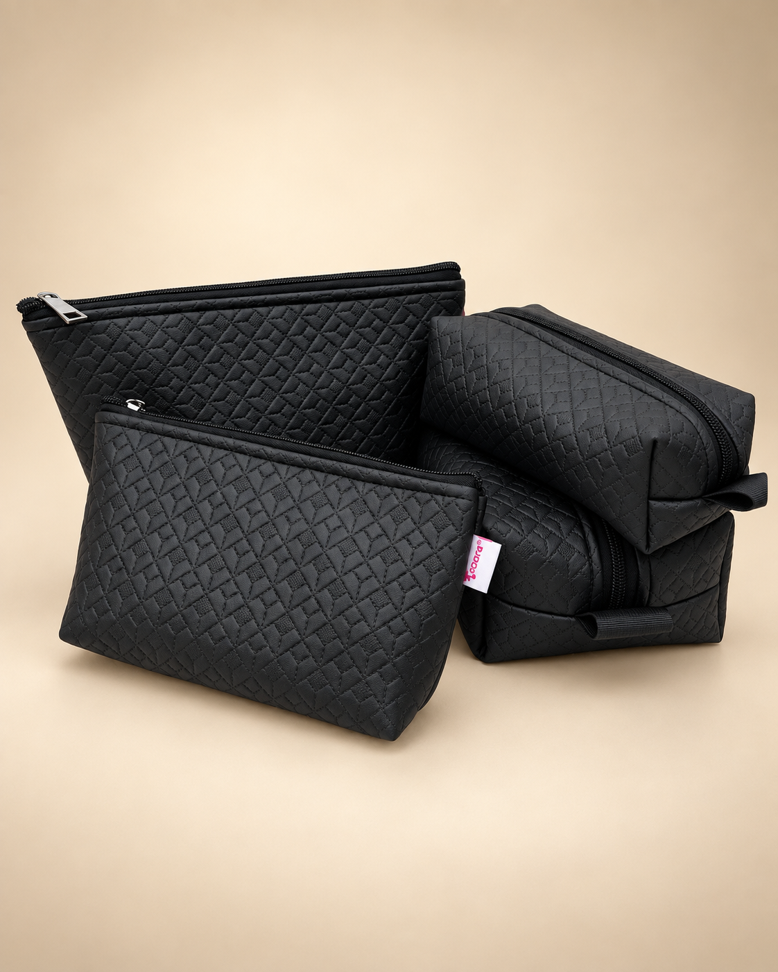 BLACK NOKSHA FAUX LEATHER POUCHES