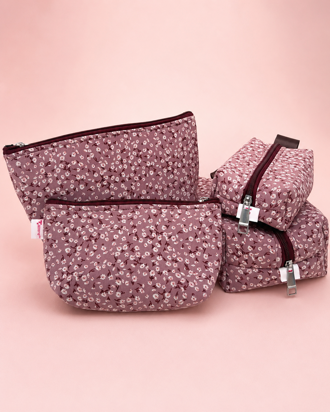 ONION PINK FLORAL POUCHES