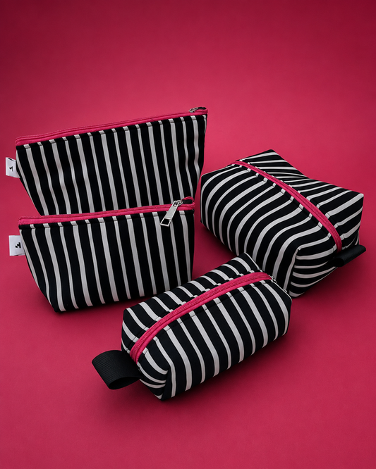 BNW STRIPE POUCHES