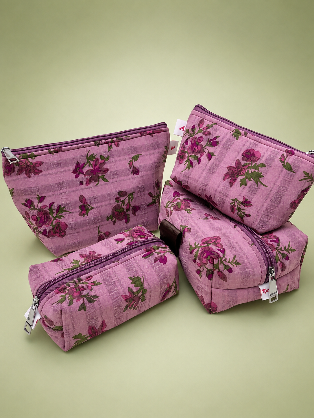 PINK ORCHID FLORAL  POUCHES