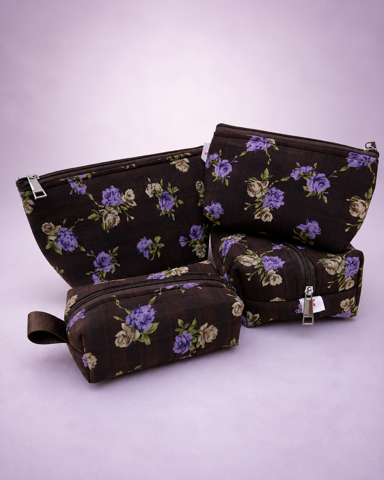 COFFEE PURPLE ROSE POUCHES