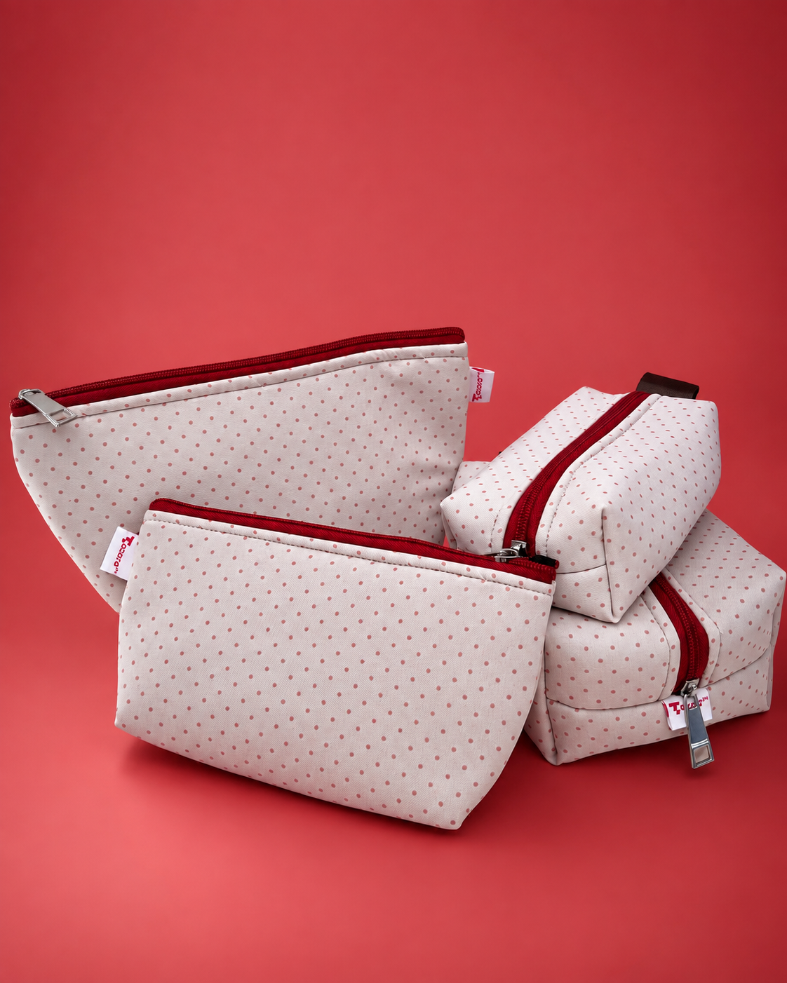 LIGHT PINNK POLKA POUCHES