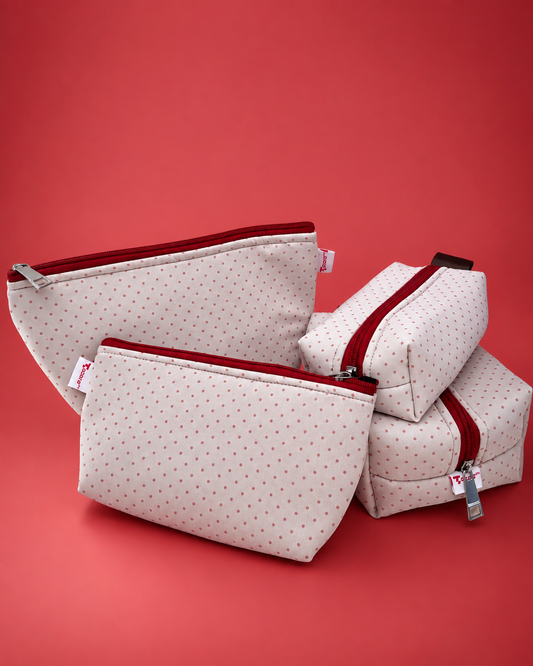 LIGHT PINNK POLKA POUCHES