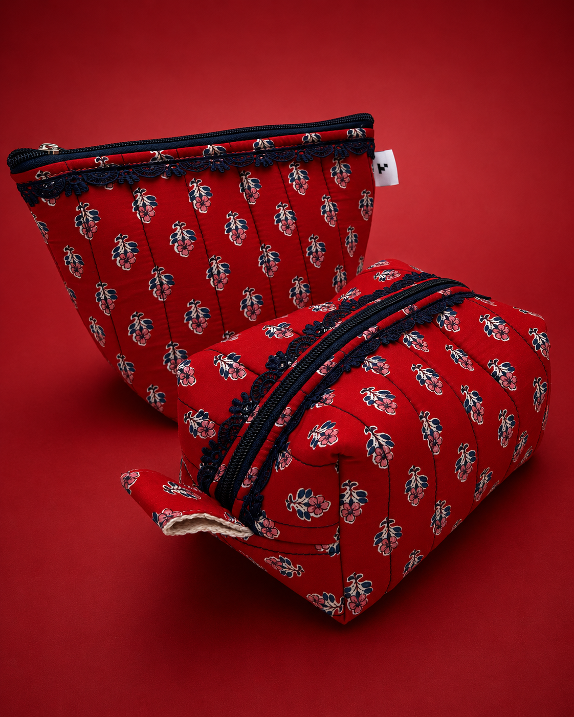 RED JOYPURI QUILTED POUCH