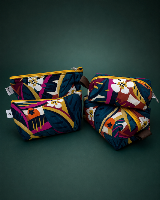 YELLOW TEAL POUCHES