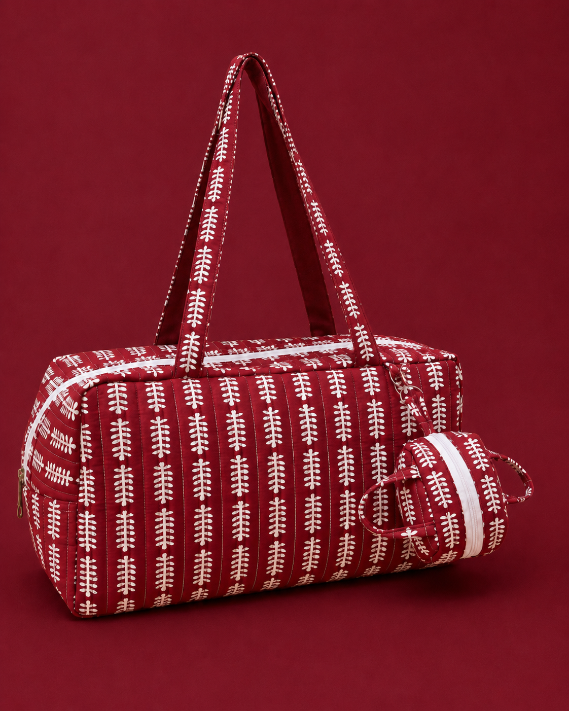 RED QUILTED PAMELA TOTE