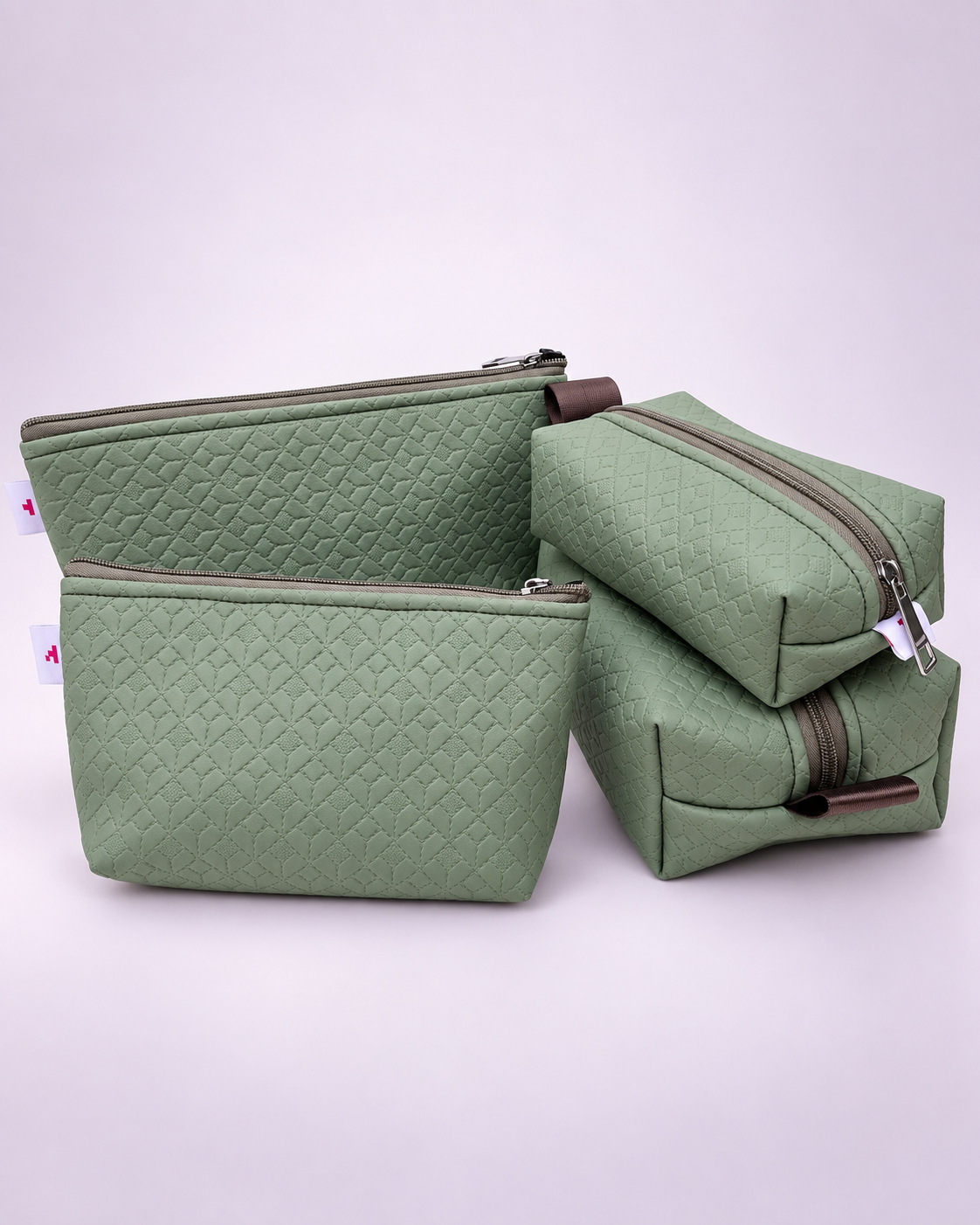EMERALD FAUX LEATHER POUCHES