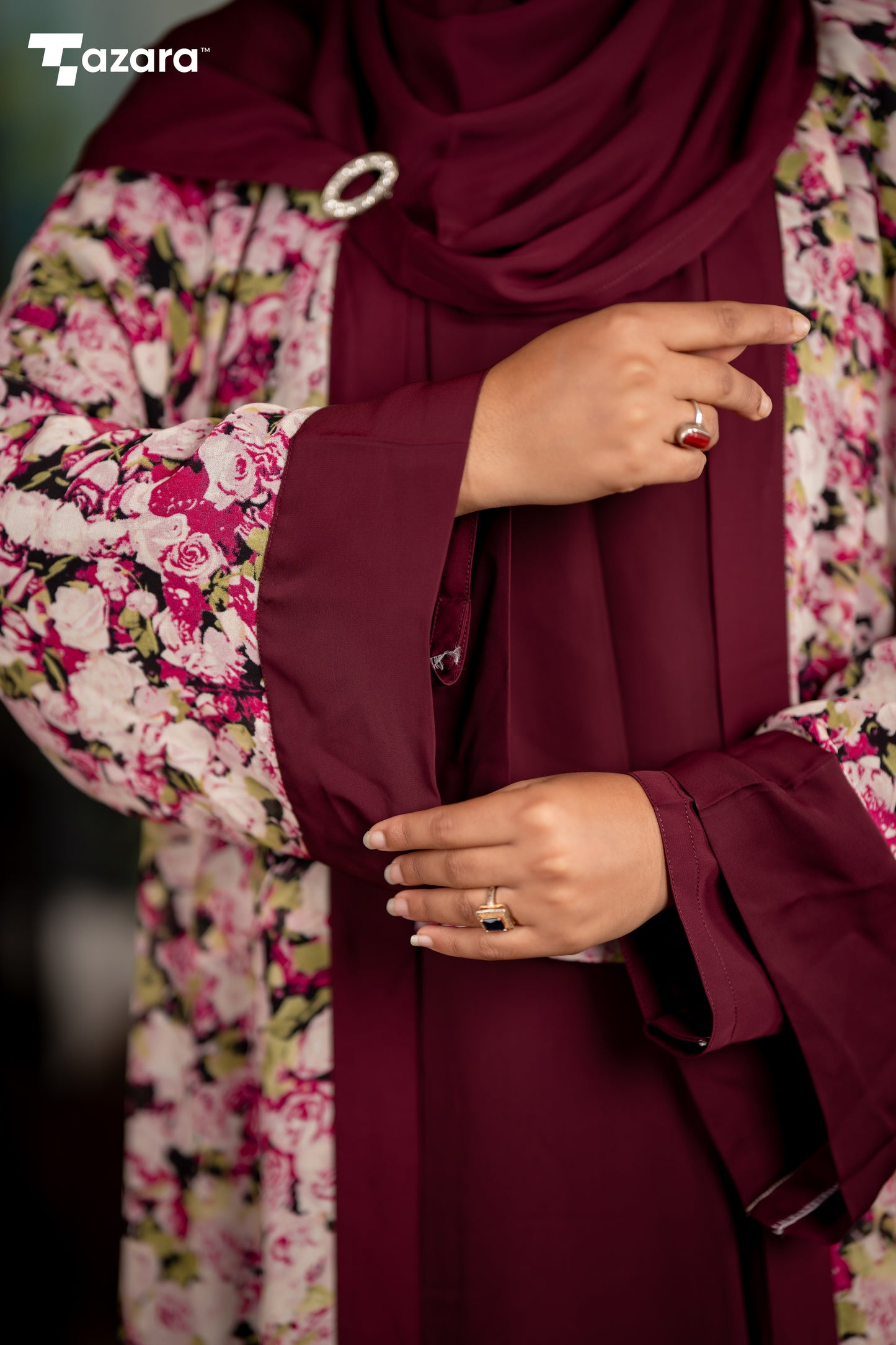 Royal Maroon Abaya Set