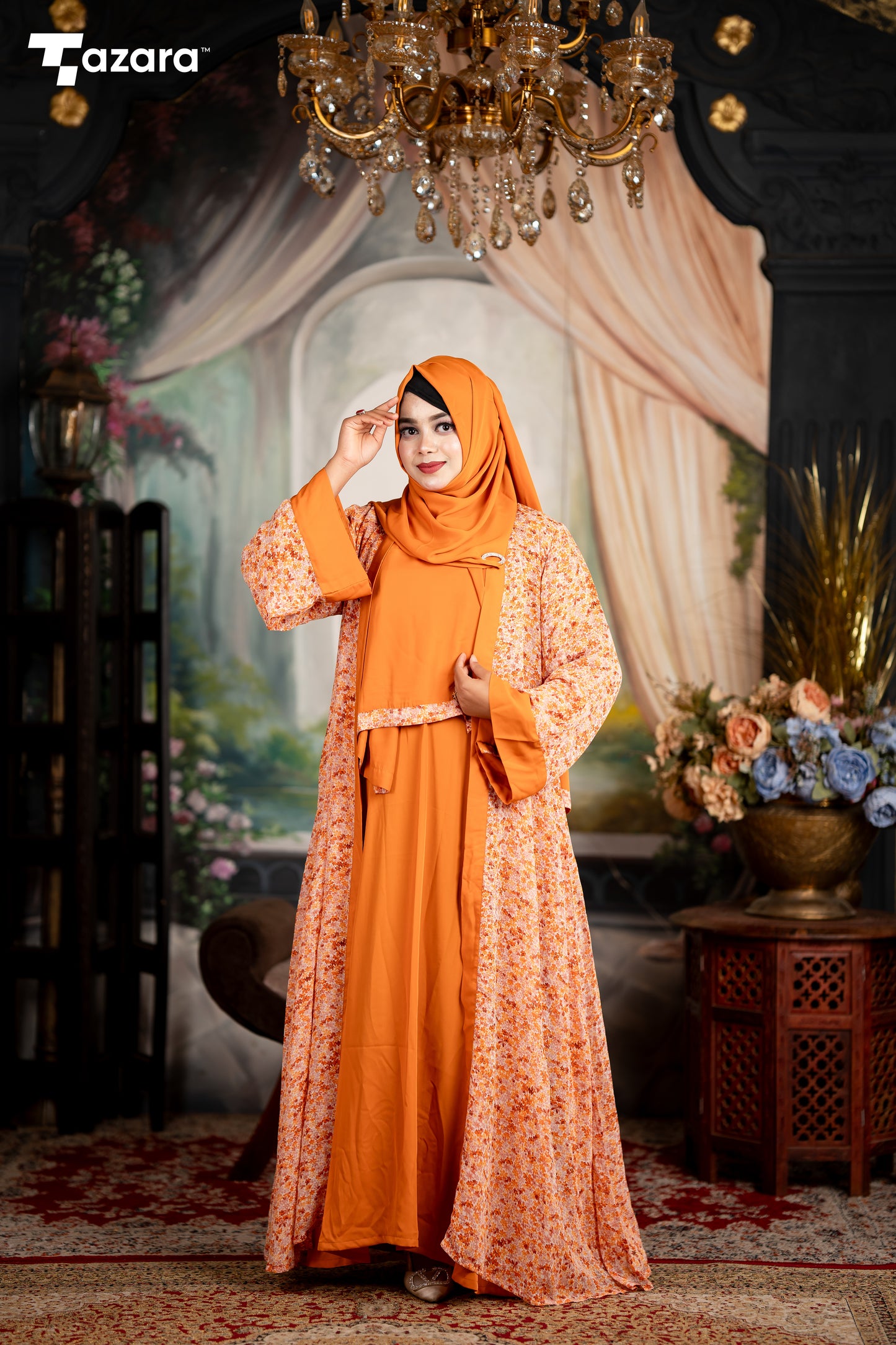 Amber Glow Abaya set