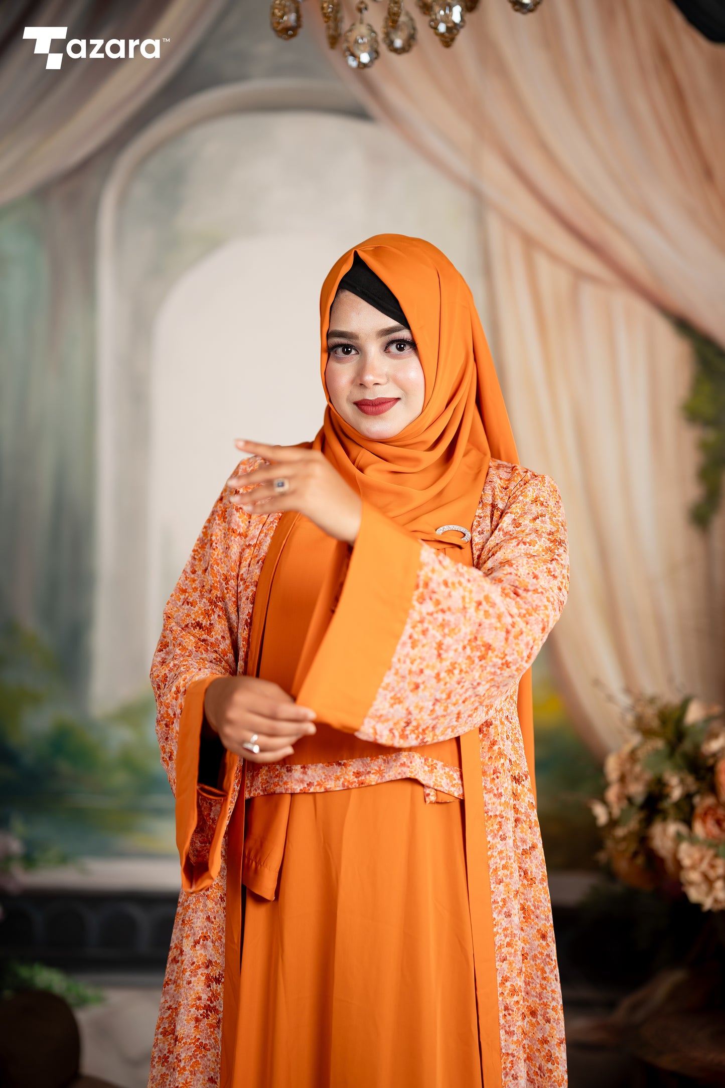 Amber Glow Abaya set