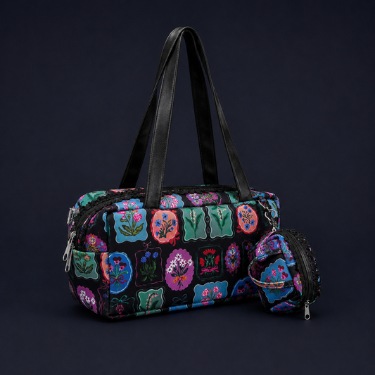 BLACK STAMP PIKO TOTE