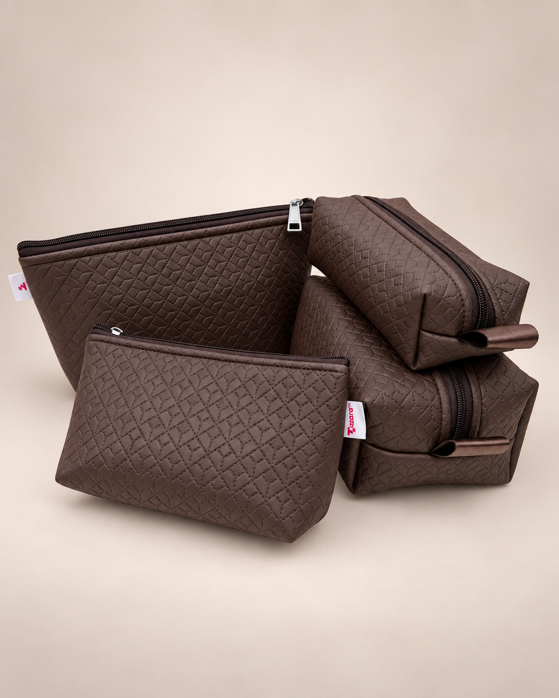 COFFEE NOKSHA FAUX LEATHER POUCHES