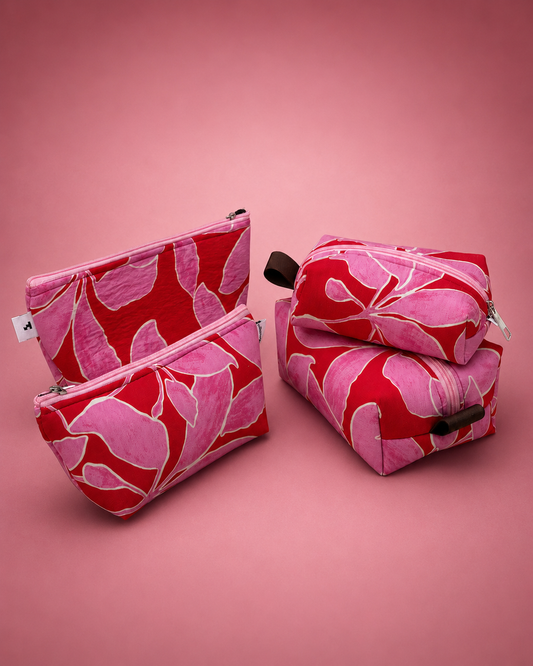 PINK LEAF POUCHES