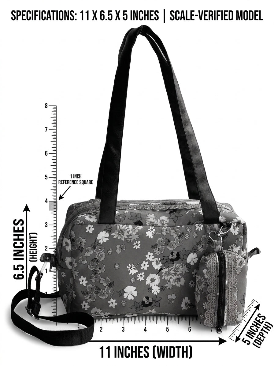 ORANGE FLORAL PAMELA TOTE