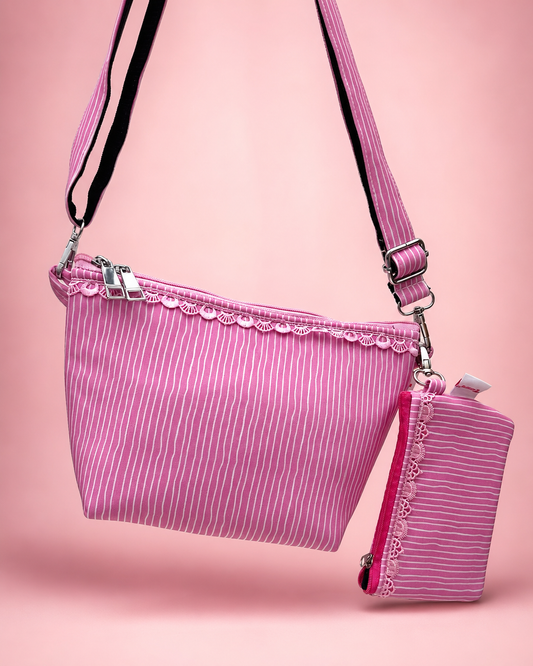 PINK STRIPE PARIZAT CROSSBODY