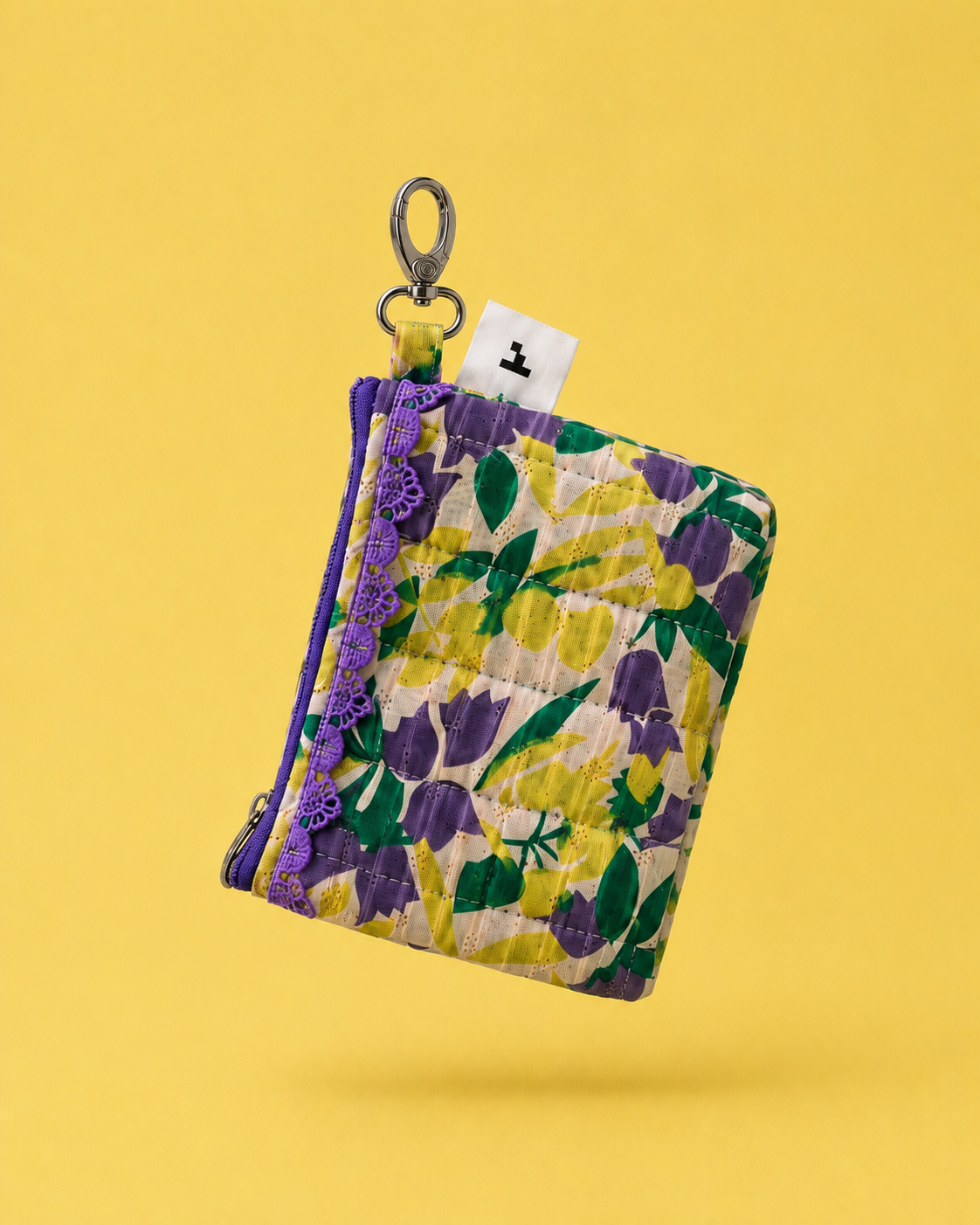 PURPLE FLORAL KEY CHARM