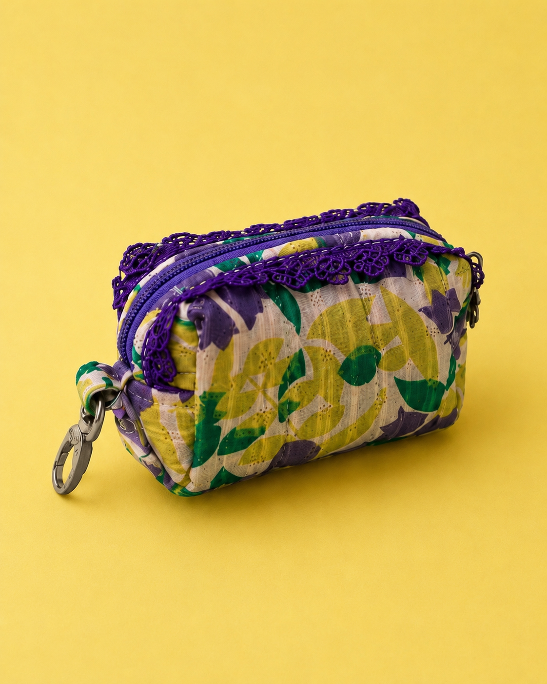 PURPLE FLORAL KEY CHARM