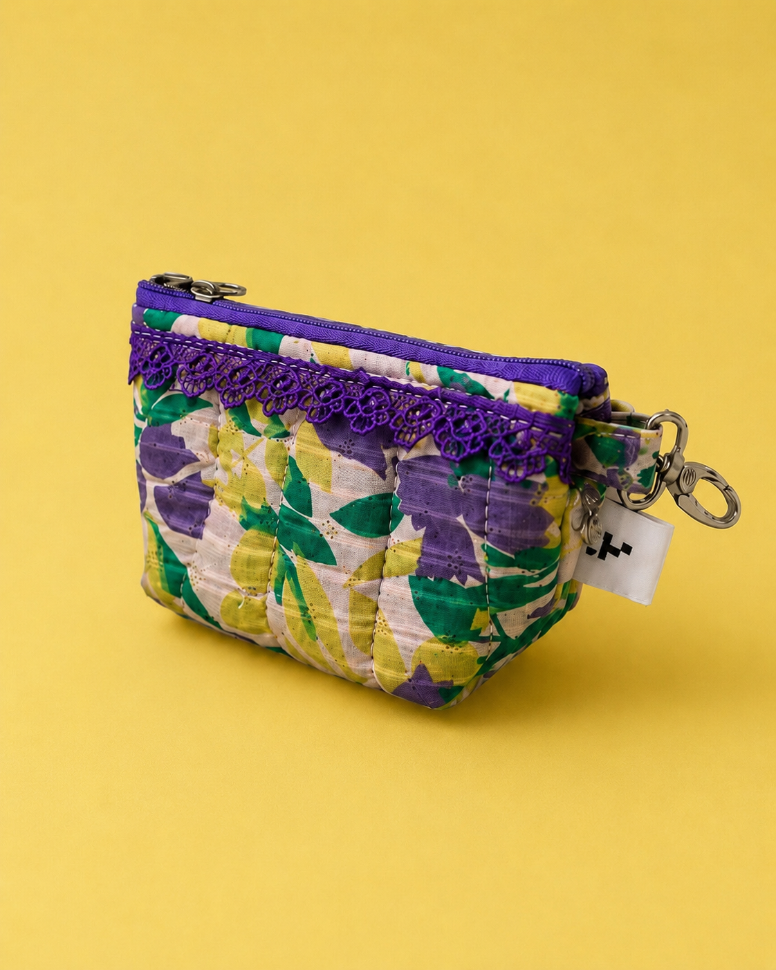PURPLE FLORAL KEY CHARM