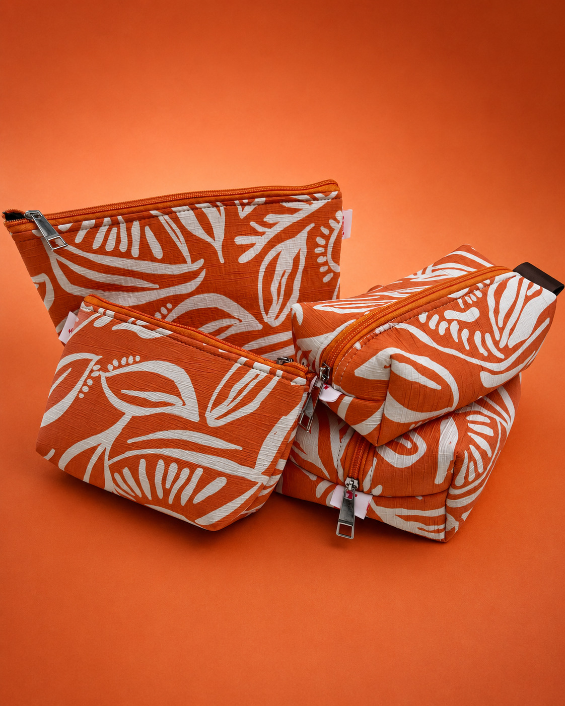 ORANGE LEAF COTTON POUCHES