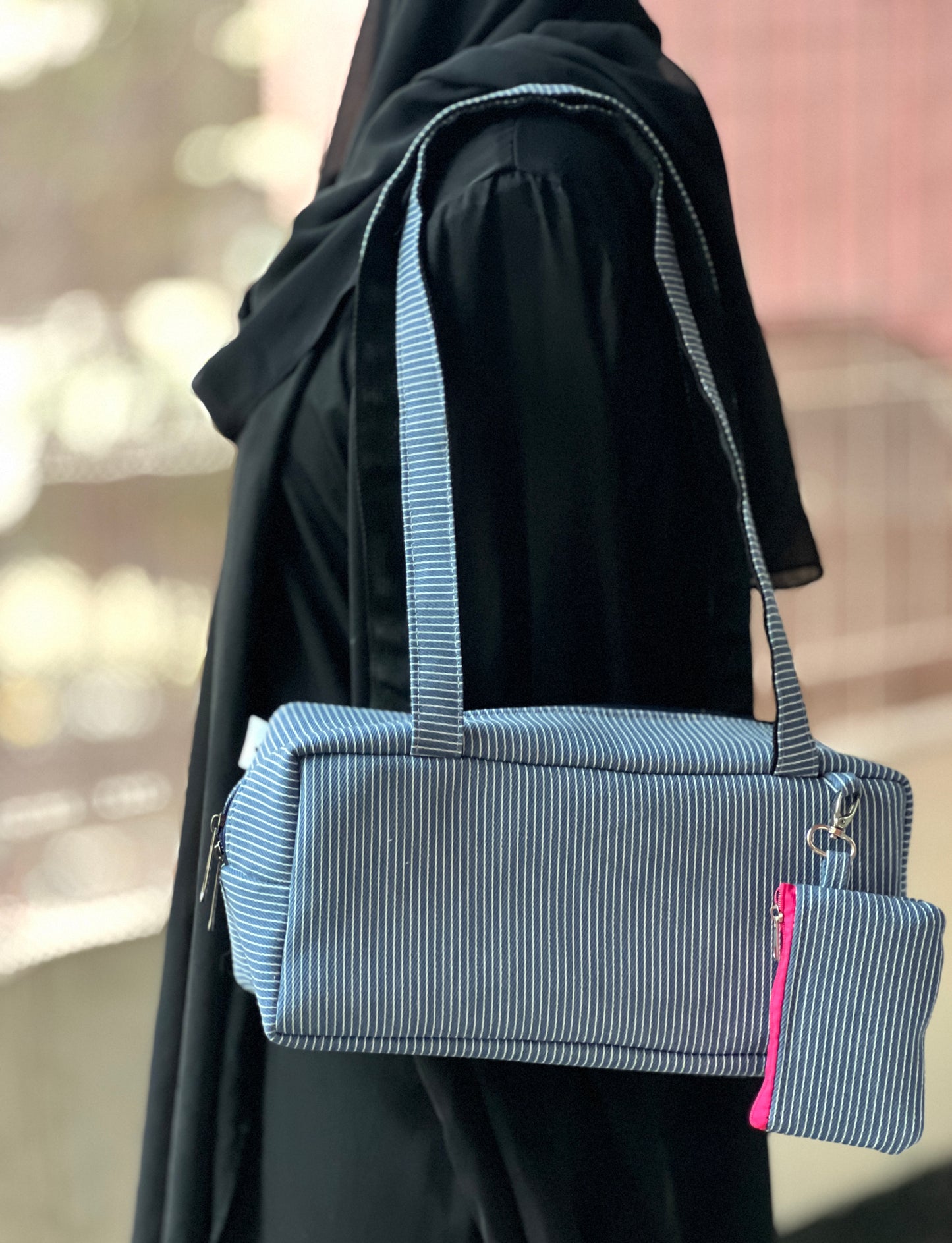 BLUE STRIPE PIKO TOTE