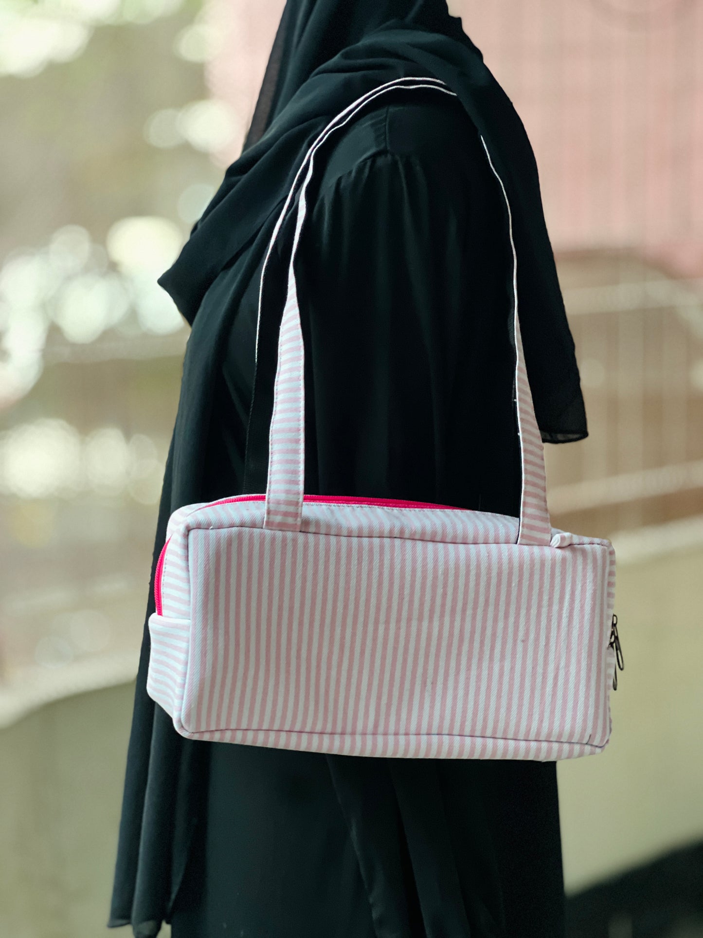 PINK STRIPE PIKO TOTE