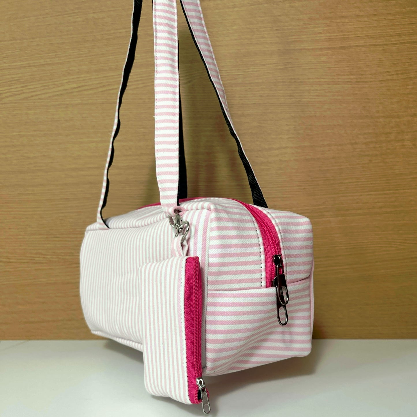 PINK STRIPE PIKO TOTE