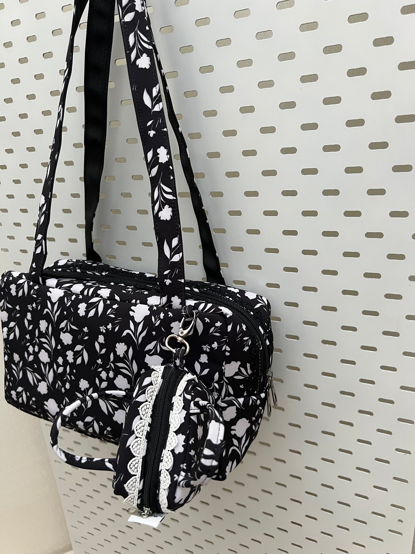 Black Floral Pamela Tote