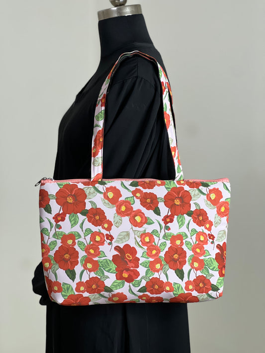 PINK RED TOTE BAG