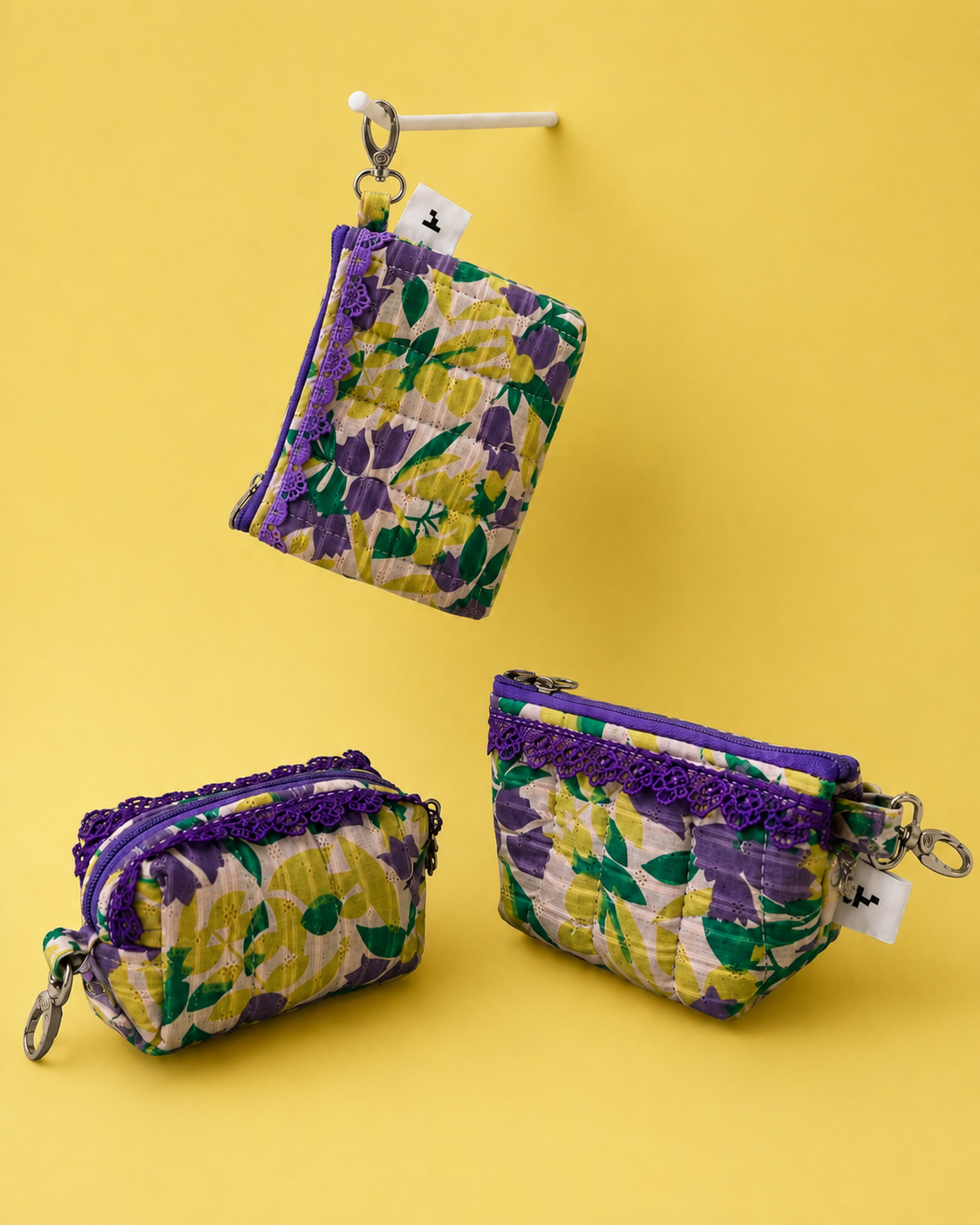 PURPLE FLORAL KEY CHARM