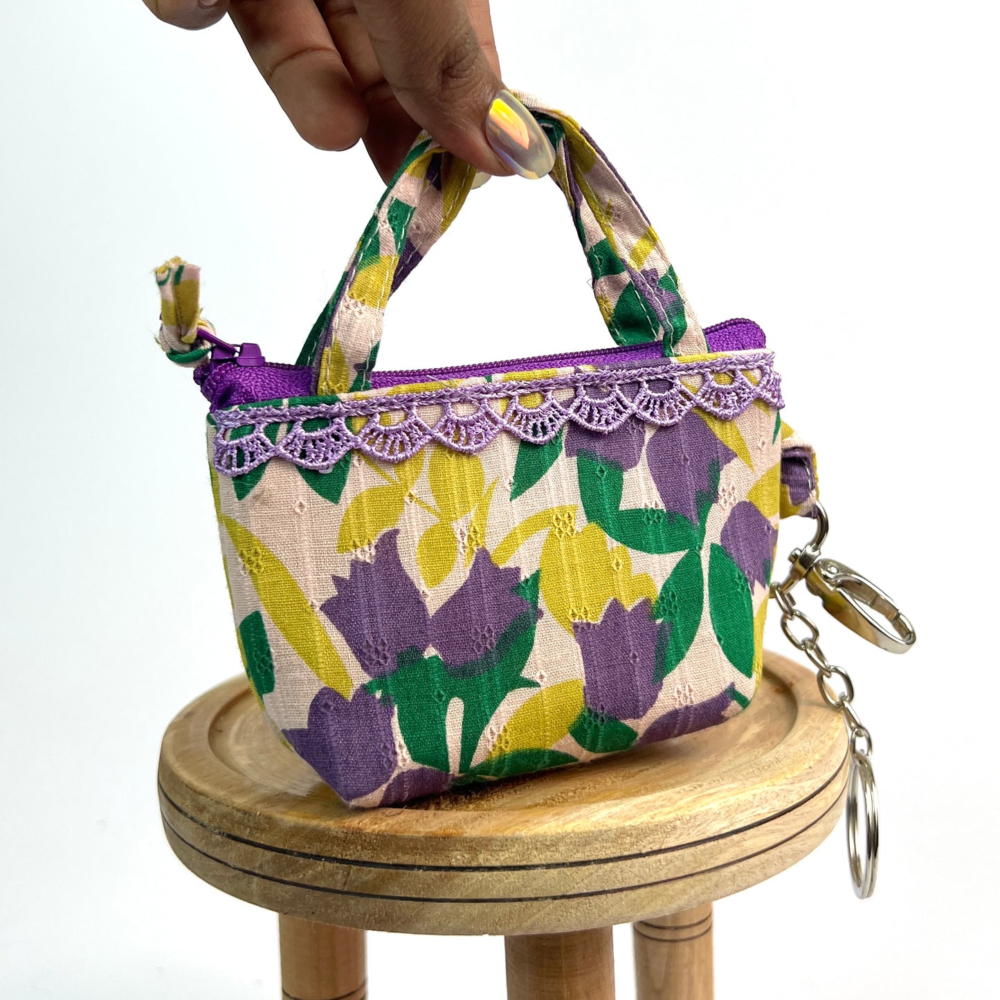 Yellow Purple Key Charm