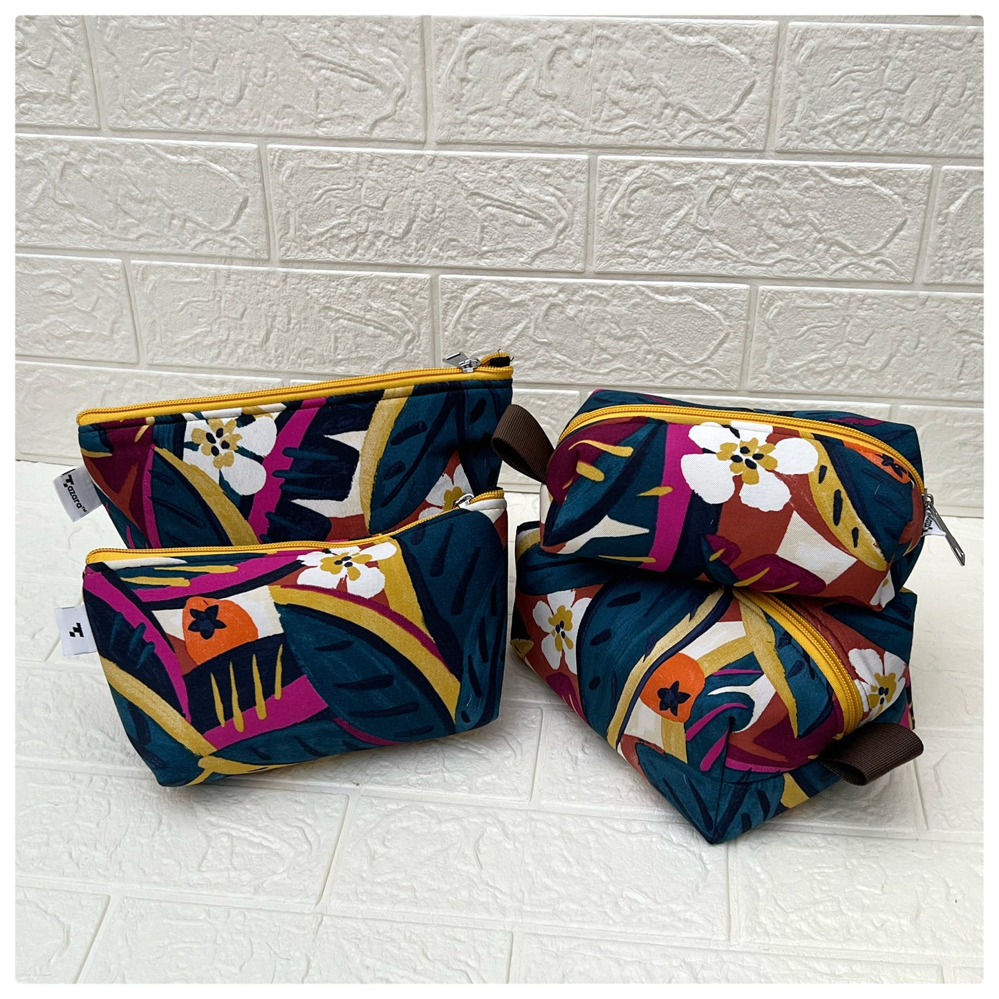 YELLOW TEAL POUCHES