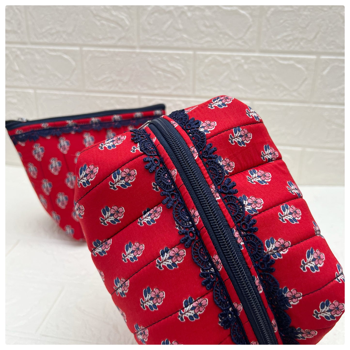 RED JOYPURI QUILTED POUCH