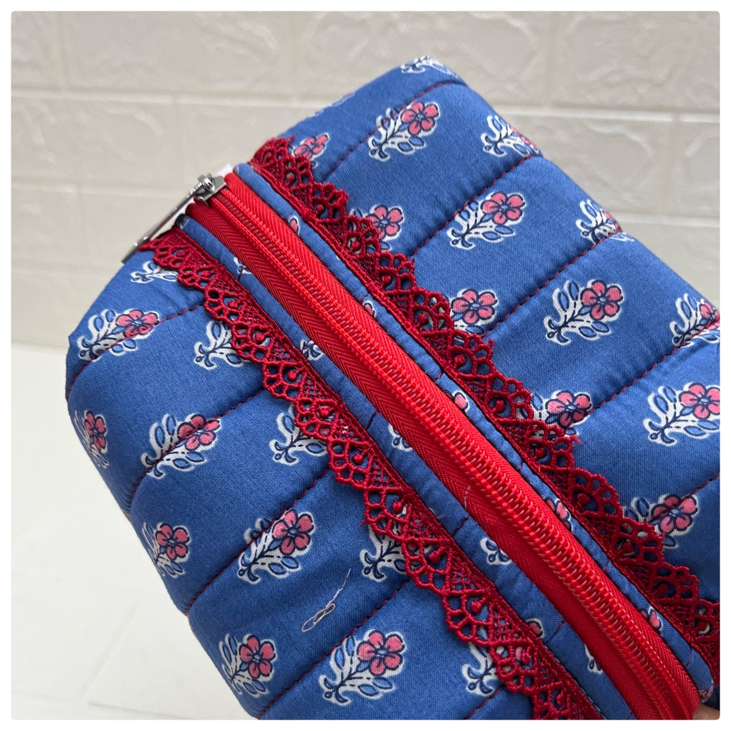 BLUE JOYPURI QUILTED POUCH