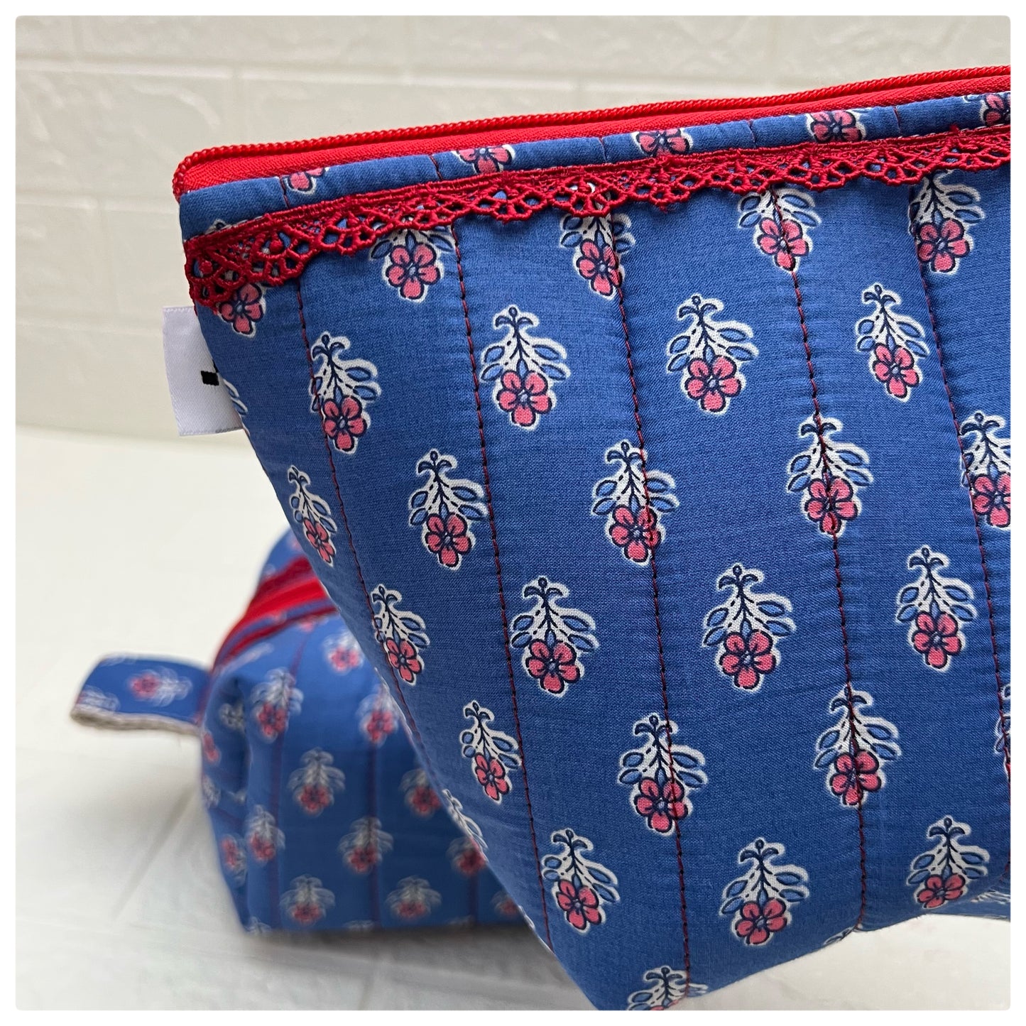 BLUE JOYPURI QUILTED POUCH