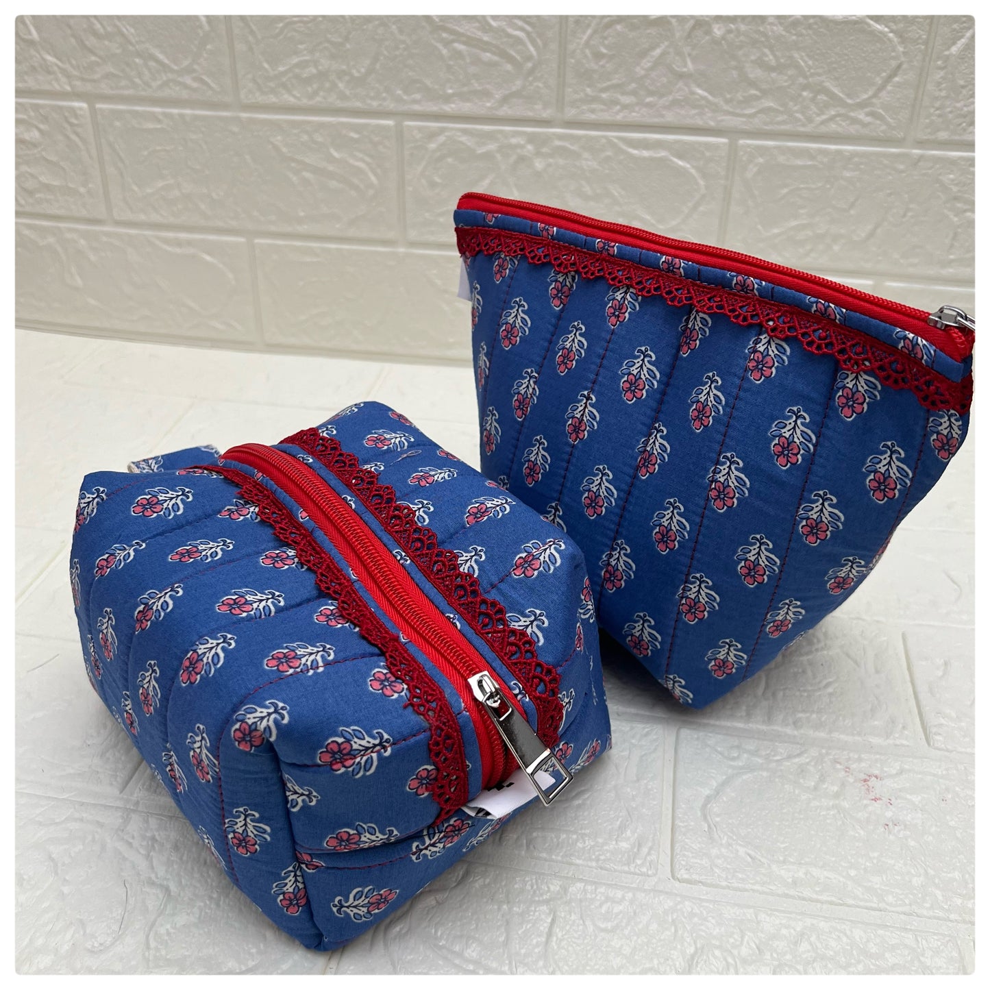 BLUE JOYPURI QUILTED POUCH